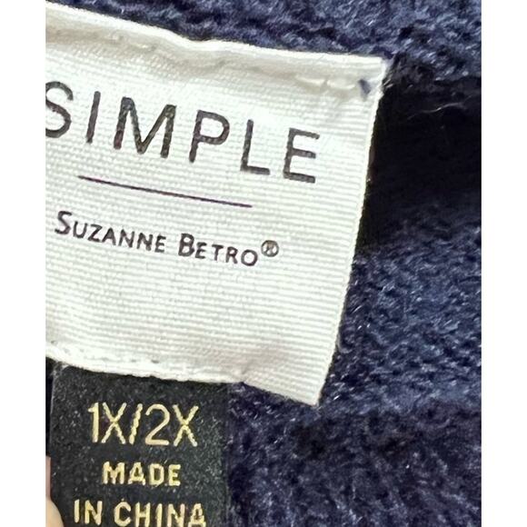 Simple Suzanne Betro Sweater Women 1X / 2X Blue Grey Fall Winter Cozy Comfort - Picture 3 of 4